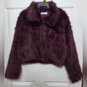 No Boundaries Plush Burgundy Teddy Jacket